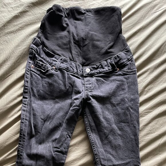 H&M MAMA Slim Ankle Jeans, Black/Washed, Size Small - Picture 1 of 3